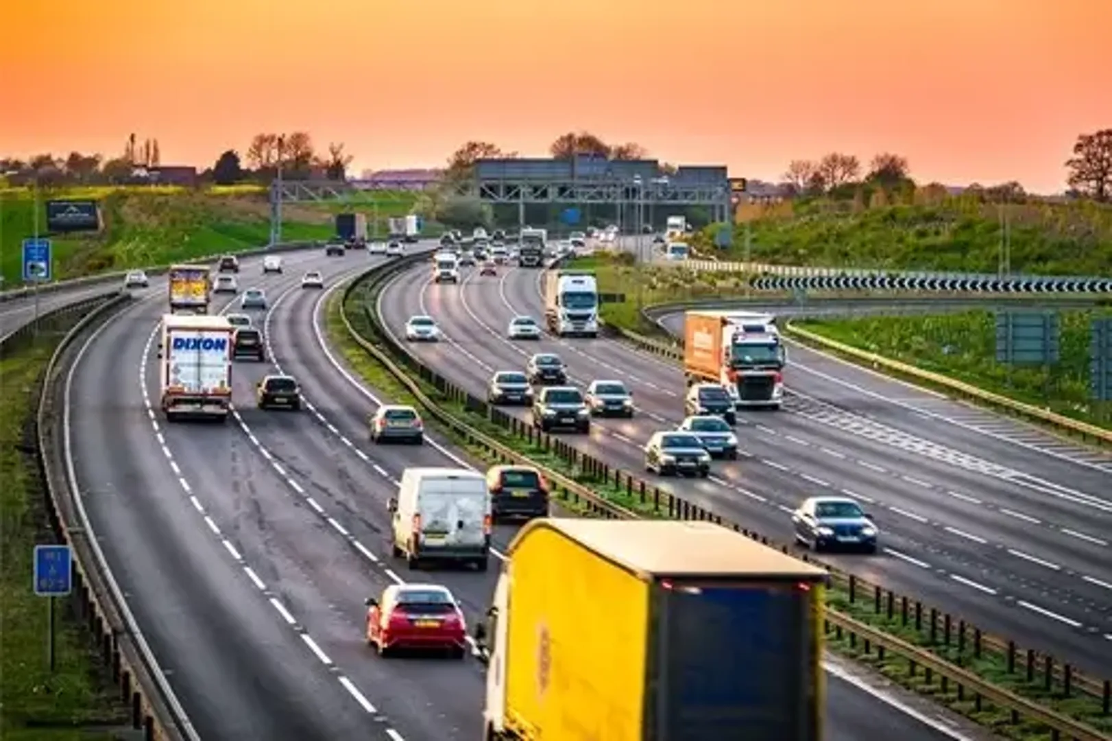 Cars on a busy motorway