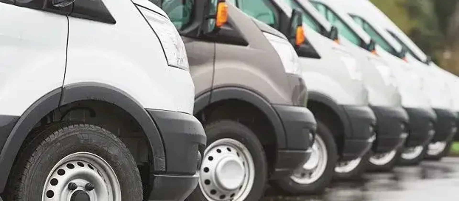 Fleet of vans lined up