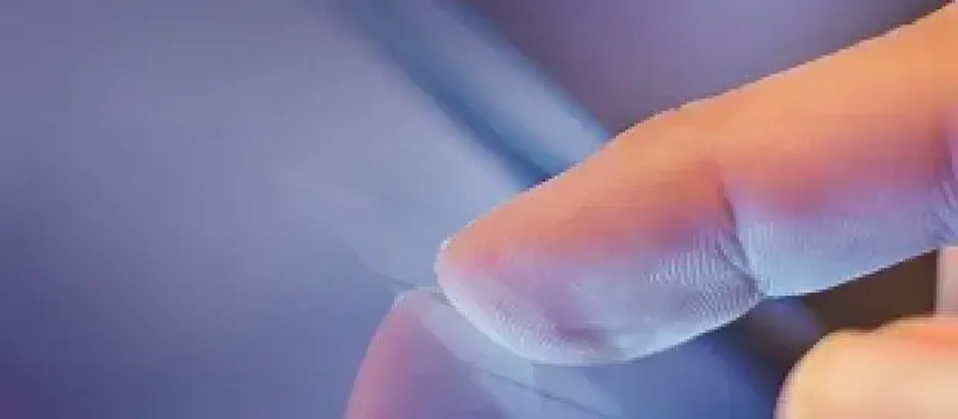 Close up of someone using a screen
