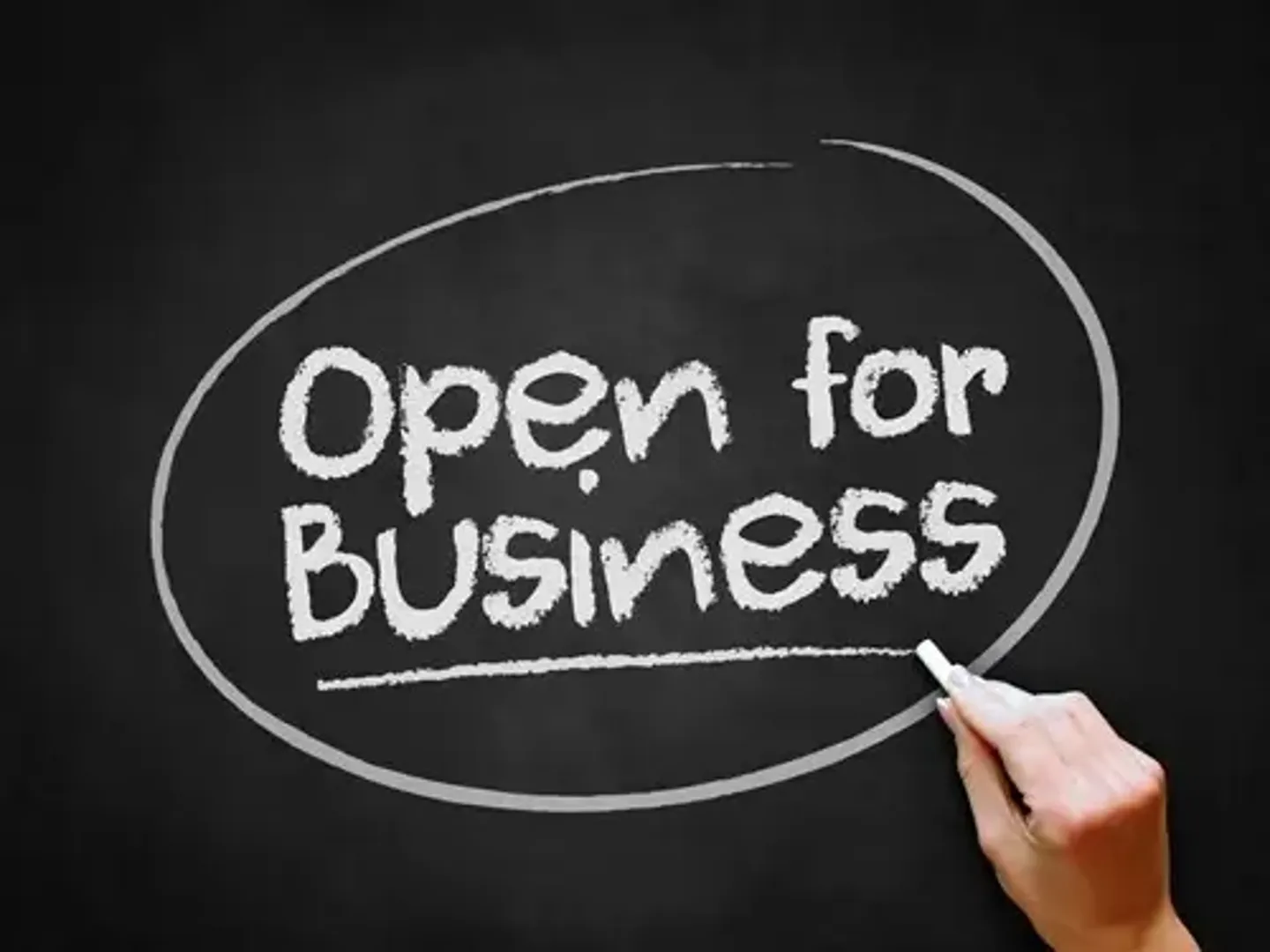 Sign showing 'Open for Business'