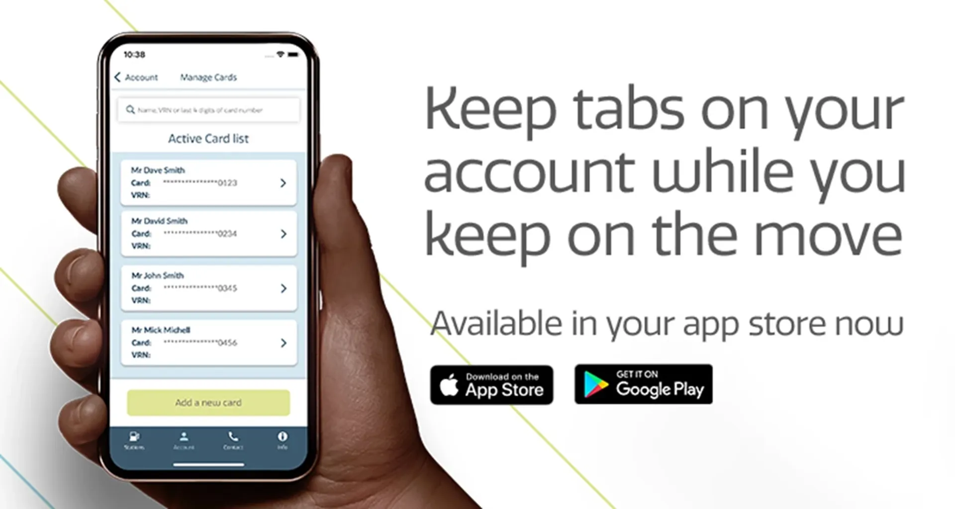 Keep tabs on your account while you keep on the move, available in your app store now